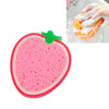 Household Kitchen Fruit Shape Sponge Efficient Clean Dish Cloth Scouring Pads(Strawberry)