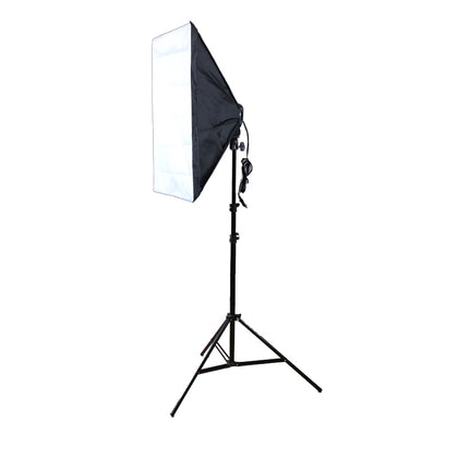 Photo Studio Softbox Kit (Four Socket Lamp Holder + 50 X 70CM Flash Lighting Softbox +2m Light Stand), EU Plug