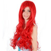 Anime The Little Mermaid Princess Ariel Cosplay Wig Halloween Wig Party Stage Synthetic Red Curly Hair