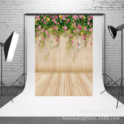 1.5m x 2.1m Simulation Wood Plank Flower Wall Photo Props Photography Background Cloth