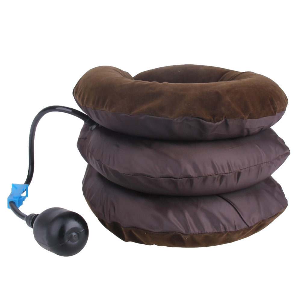 Inflatable Air Cervical Neck Traction Device Soft Head Back Shoulder Neck Ache Massager Headache Pain Relieve Relaxation Brace(Cof