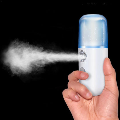 USB Rechargeable Portable Cooling Mist Mini Face Humidifier Eyelash Extensions Sprayer(White)