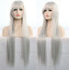 3 PCS Anime Cosplay Role Playing Color Wig COS Harajuku Style 80cm Long Straight Hair(Silver)
