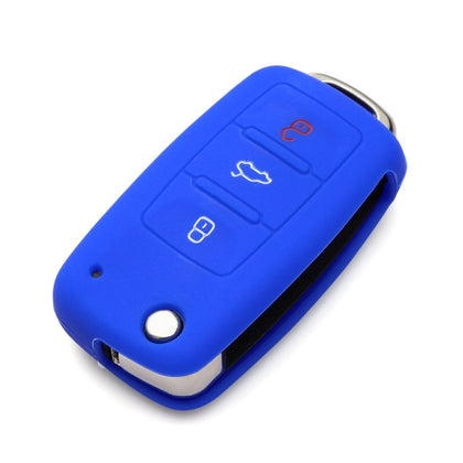 2 PCS Silicone Car Key Cover Case for Volkswagen Golf(Dark Blue)
