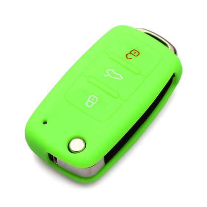 2 PCS Silicone Car Key Cover Case for Volkswagen Golf(Green)