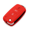 2 PCS Silicone Car Key Cover Case for Volkswagen Golf(Red)