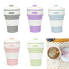 350ML Folding Portable Silicone Telescopic Drinking Coffee Cup Multi-function Silica Cup Travel(Gray)