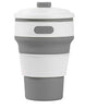 350ML Folding Portable Silicone Telescopic Drinking Coffee Cup Multi-function Silica Cup Travel(Gray)