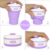 350ML Folding Portable Silicone Telescopic Drinking Coffee Cup Multi-function Silica Cup Travel(Pink)