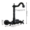 Wall-mounted Bathroom All Bronze Cold Hot Water Ancient Wall Faucet(Black ancient)