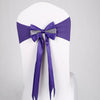 For Wedding Events Party Ceremony Banquet Christmas Decoration Chair Sash Bow Elastic Chair Ribbon Back Tie Bands Chair Sashes(Dark Purple)