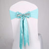 For Wedding Events Party Ceremony Banquet Christmas Decoration Chair Sash Bow Elastic Chair Ribbon Back Tie Bands Chair Sashes(Blue)