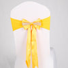 For Wedding Events Party Ceremony Banquet Christmas Decoration Chair Sash Bow Elastic Chair Ribbon Back Tie Bands Chair Sashes(Yellow)
