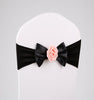 Wedding Chair Cover Sash Satin Fabric Bow Tie Ribbon Band Decoration Hotel Wedding Party Ceremony Banquet Supplies(Black)