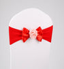 Wedding Chair Cover Sash Satin Fabric Bow Tie Ribbon Band Decoration Hotel Wedding Party Ceremony Banquet Supplies(Red)