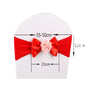 Wedding Chair Cover Sash Satin Fabric Bow Tie Ribbon Band Decoration Hotel Wedding Party Ceremony Banquet Supplies(Red)