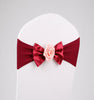 Wedding Chair Cover Sash Satin Fabric Bow Tie Ribbon Band Decoration Hotel Wedding Party Ceremony Banquet Supplies(Wine Red)
