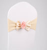 Wedding Chair Cover Sash Satin Fabric Bow Tie Ribbon Band Decoration Hotel Wedding Party Ceremony Banquet Supplies(Champagne)