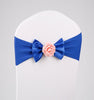 Wedding Chair Cover Sash Satin Fabric Bow Tie Ribbon Band Decoration Hotel Wedding Party Ceremony Banquet Supplies(Royal Blue)