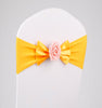 Wedding Chair Cover Sash Satin Fabric Bow Tie Ribbon Band Decoration Hotel Wedding Party Ceremony Banquet Supplies(Golden)