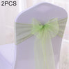 2 PCS Sheer Ribbon Organza Wedding Chair Decorations Sashes Belt Knot Chair Bow Bands Ties Chairs Wedding Banquet Supplies(Fruit Green)