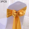 3 PCS Satin Fabric Chair Bows Wedding Chairs Knot Decoration(Gold)
