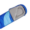 Adult Outdoor Camping Sleeping Bag with Hood Camping Office Lunch Break Home Sleeping Bag Supplies, Colour:Double Blue