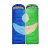 Adult Outdoor Camping Sleeping Bag with Hood Camping Office Lunch Break Home Sleeping Bag Supplies, Colour:Double Blue Green