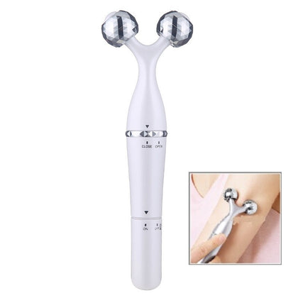3 In 1 Portable Electric Eye Massager Double Chin Face Lift Body Neck Massage Roller 3D Facial Massage Machine(White)