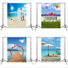 1.5m x 2.1m Simulation 3D Beach Seascape Coconut Tree Photo Photography Background Cloth(4555)