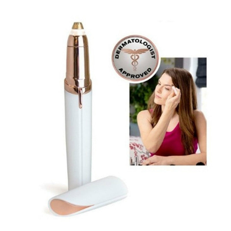 Multifunction Lipstick Eyebrow Trimmer Face Brows Hair Remover Electric Shaver Painless Eye Brow Epilator(Pink)