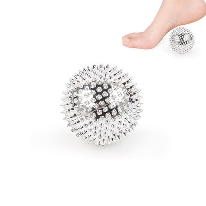1 Pair Magnetic Massage Ball Relax Muscle Finger Plantar Pressure Massage Stab Ball, Size:4.7cm(Silver)