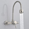 Stainless Steel Material Wall Mounted Kitchen Sink Mixer Faucet Free Rotation Hose Water Tap