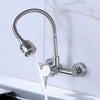 Stainless Steel Material Wall Mounted Kitchen Sink Mixer Faucet Free Rotation Hose Water Tap