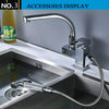 Kitchen Faucet Mixer Tap Single Handle Two Swivel Spouts Hot Cold Water Tap Pull Out Flushing Spray Tap