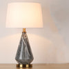 Marbled Ceramic Table Lamp Bedside Living Room Bedroom Hotel Decorative Lighting(Grey)