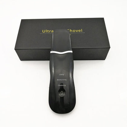 Ultrasonic Exfoliatorc Facial Deep Cleansing Beauty Instrument Skin Care Tools(Black)