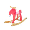 Children's Toddler Wooden Car Elk Wooden Horse Rocking Chair(Red)