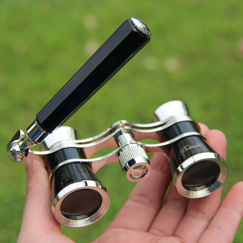 Metal 3 X 25 Lady With Handle Chrome Double Cylinder Telescope(Black )