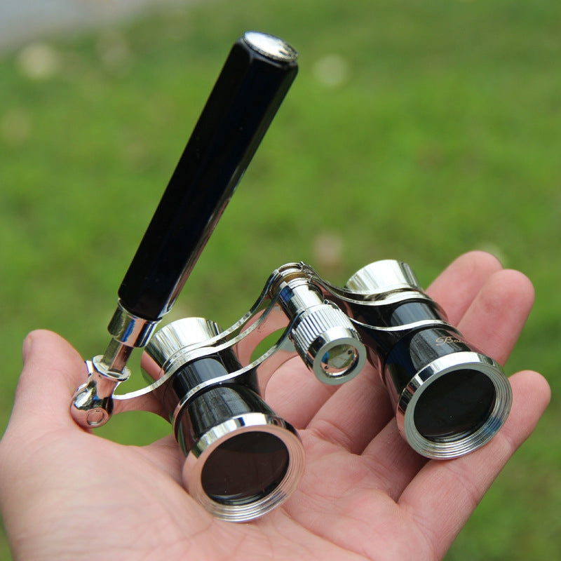 Metal 3 X 25 Lady With Handle Chrome Double Cylinder Telescope(Black )