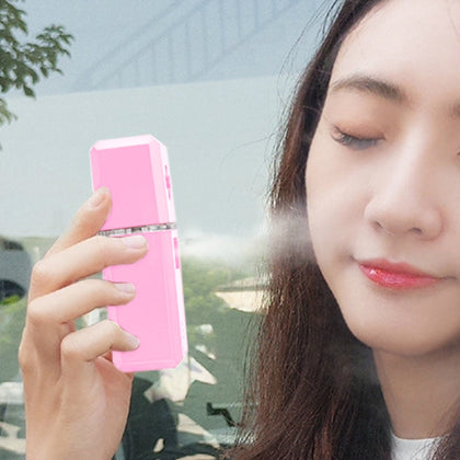 USB Handheld Cold Spray Facial Humidifier(Pink)