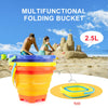 3 PCS Outdoor Beach Play Water Toy Multi-function Telescopic Folding Bucket, Capacity: 2.5L(Blue)