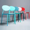 Plastic Chair Back Stool Modern Minimalist Home Dining Chair Computer Chair(Red)