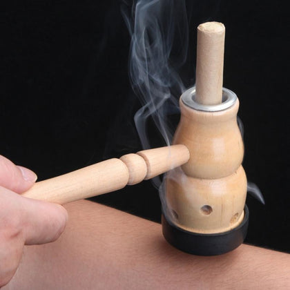 Wooden Gourd Device Massage Moxibustion Box to Moisture