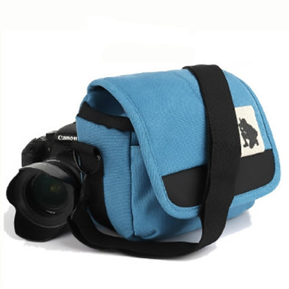 Universal DSLR Camera Shoulder Bag Canvas Photo Handbag, External size: 19 x 17 x 10mm(Blue)