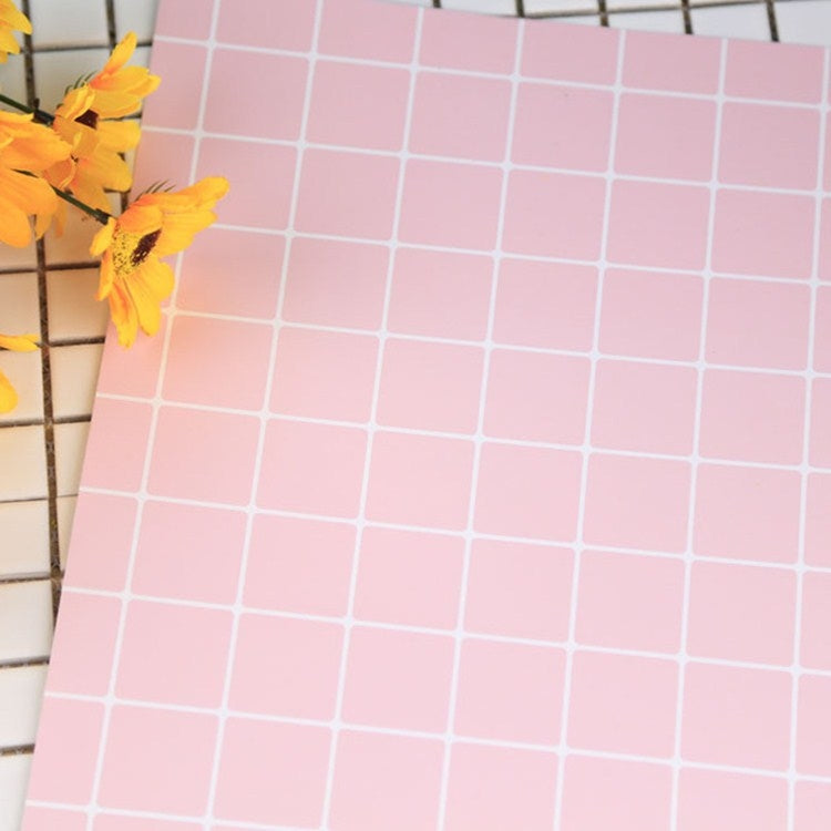 2 PCS Big Grid Card Food Shooting Props Photography Background(Pink)