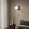 E27 LED Glass Ball Bedroom Bed Lamp Drawstring Wall Lamp, Power source: Three-color LED5W(8026-B)