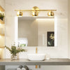 E27 LED Retro Copper Mirror Headlights Bathroom, Power source: Warm Light, Light color: 3 Heads Copper