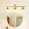 E27 LED Retro Copper Mirror Headlights Bathroom, Power source: Warm Light, Light color: 3 Heads Copper