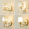 E27 LED Crystal Lamp Bedside Lamp Bedroom Living Room Wall Lamp, Light color: B(LED Warm Light 5W)